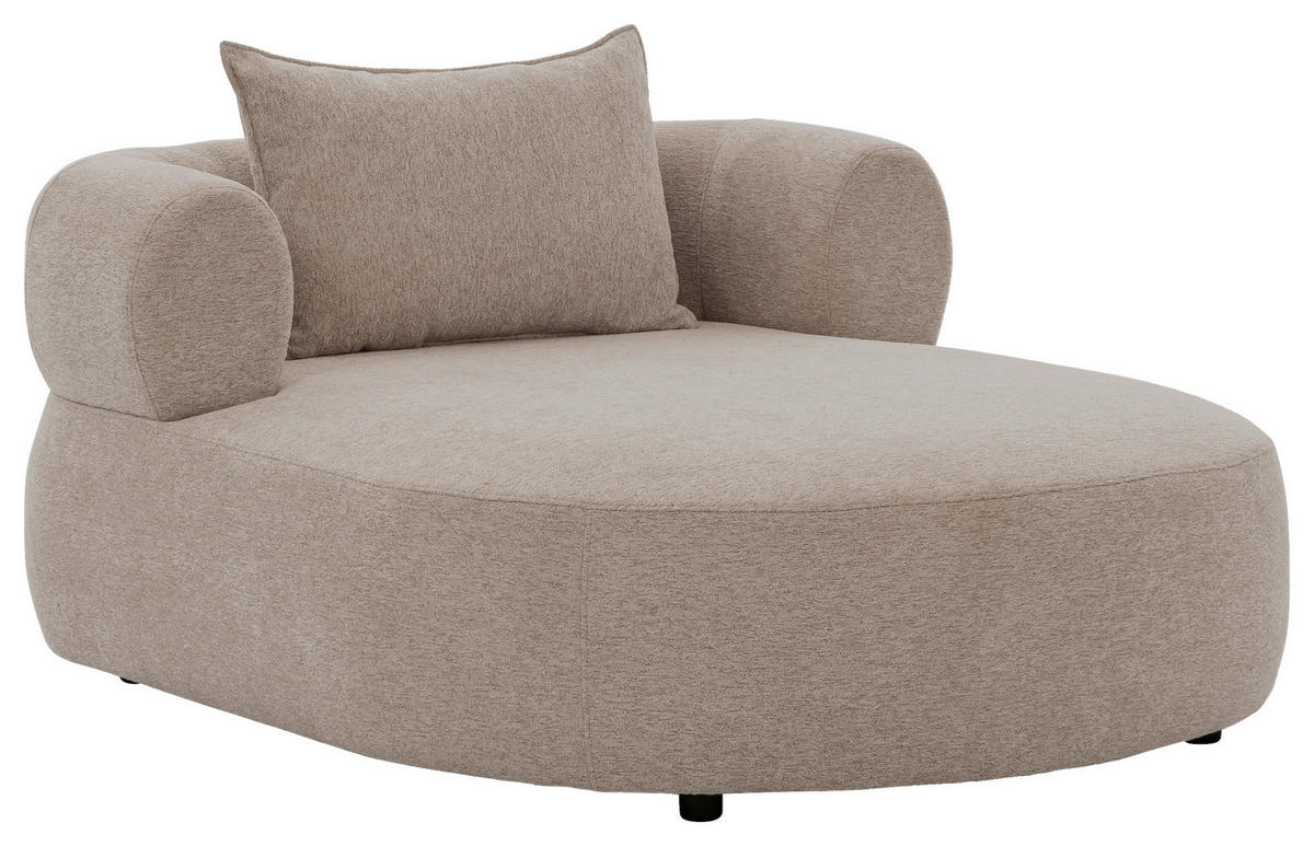 XXL-SESSEL Chenille Hellbraun  - Hellbraun/Schwarz, Design, Kunststoff/Textil (122/76/156cm) - Livetastic