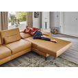 ECKSOFA Latina Plus Currygelb Echtleder  inkl.  - Currygelb/Schwarz, Design, Leder/Metall (334/175cm) - Dieter Knoll