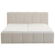 POLSTERBETT 180/200 cm  in Beige  - Beige/Schwarz, Design, Holz/Textil (180/200cm) - Xora