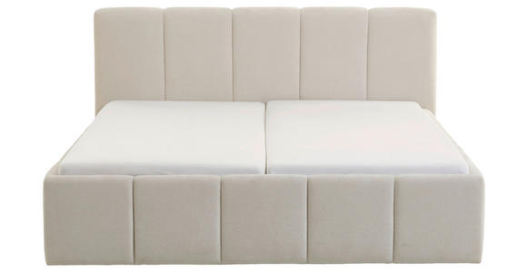 POLSTERBETT 180/200 cm in Beige - Beige/Schwarz, Design, Holz/Textil (180/200cm) - Xora