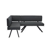 ECKBANK 85/182 cm Dunkelgrau   - Dunkelgrau/Schwarz, MODERN, Textil/Metall (85/182cm) - MID.YOU