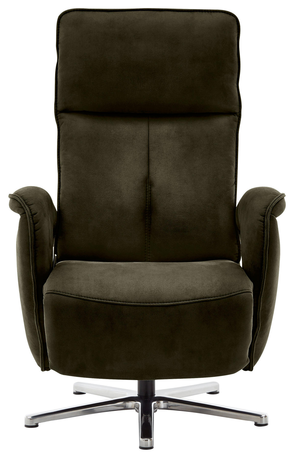 RELAXSESSEL Mikrofaser Kopfteilverstellung    - Chromfarben/Dunkelgrün, Design, Textil/Metall (77/110/87cm) - Valdera