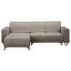 ECKSOFA in Textilgeflecht Graphitfarben  - Wengefarben/Graphitfarben, Design, Holz/Textil (257/174cm) - Livetastic