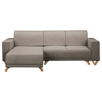 ECKSOFA Bella Graphitfarben Textilgeflecht  - Wengefarben/Graphitfarben, Design, Holz/Textil (257/174cm) - Livetastic