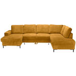 WOHNLANDSCHAFT Currygelb Cord  - Currygelb/Schwarz, KONVENTIONELL, Textil/Metall (148/303/197cm) - Carryhome