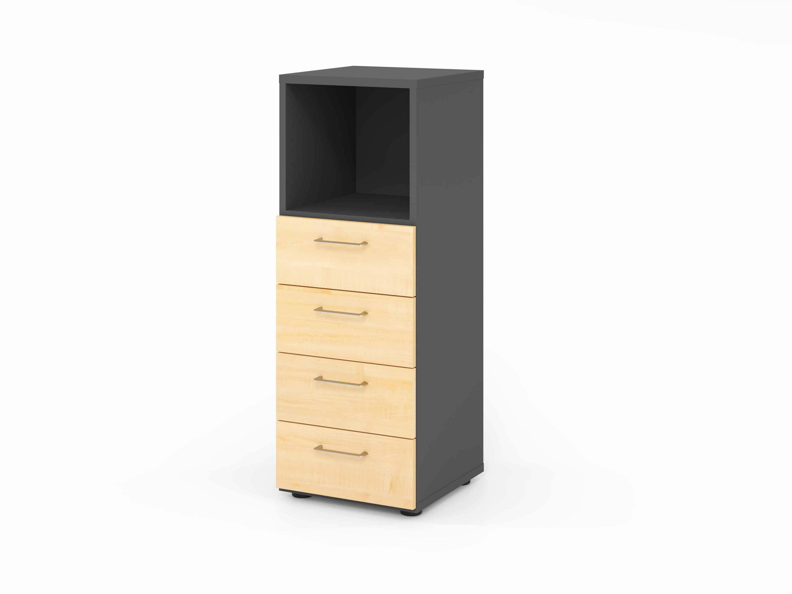 AKTENSCHRANK Graphitfarben, Ahornfarben  - Ahornfarben/Graphitfarben, Basics, Holzwerkstoff (40/110/41,7cm) - Venda