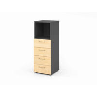 AKTENSCHRANK Graphitfarben, Ahornfarben  - Ahornfarben/Graphitfarben, Basics, Holzwerkstoff (40/110/41,7cm) - Venda