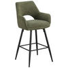 BARHOCKER Cord Grün, Schwarz Eisen Stoffauswahl, inklusive Armlehnen  - Schwarz/Grün, Design, Textil/Metall (56/110/58cm) - Hom`in