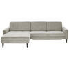 ECKSOFA in Cord Greige  - Greige/Schwarz, Modern, Textil/Metall (177/302cm) - Beldomo Style