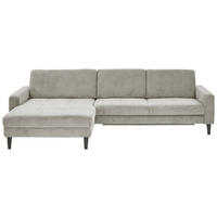 ECKSOFA in Cord Greige  177/302 cm  - Greige/Schwarz, MODERN, Textil/Metall (177/302cm) - Beldomo Style
