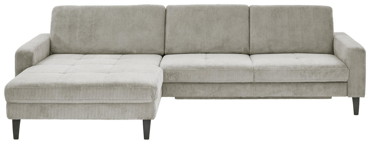 ECKSOFA in Cord Greige  177/302 cm  - Greige/Schwarz, MODERN, Textil/Metall (177/302cm) - Beldomo Style