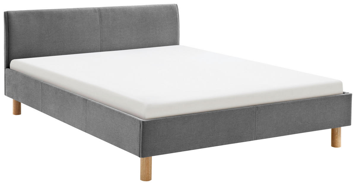 TAPECIRANI KREVET   140/200 cm   svijetlo siva  - boje hrasta/svijetlo siva, Design, tekstil/drvo (140/200cm) - Livetastic