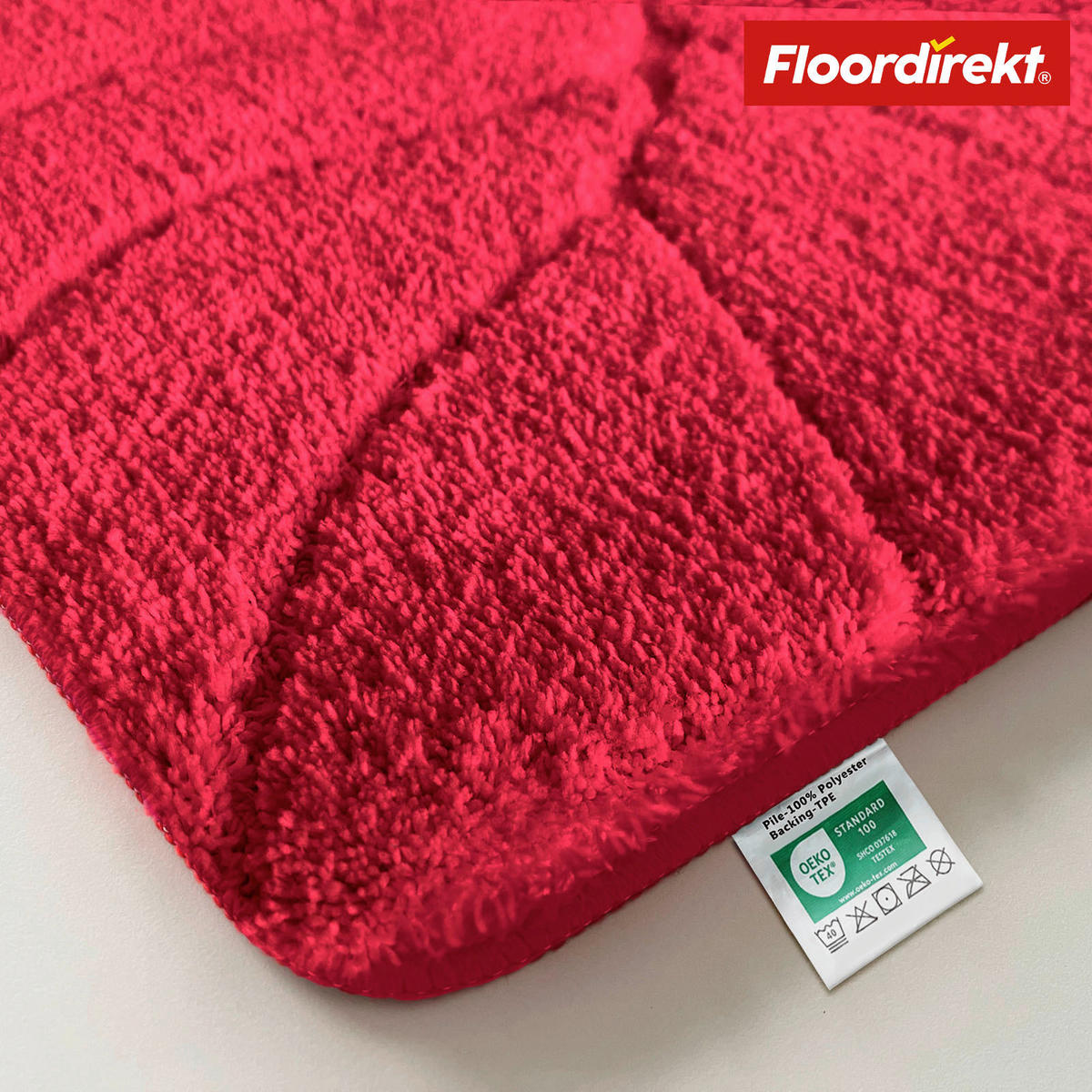 BADEMATTE Maris Rot 80/150 cm  - Rot, Basics, Kunststoff/Textil (80/150cm) - Floordirekt