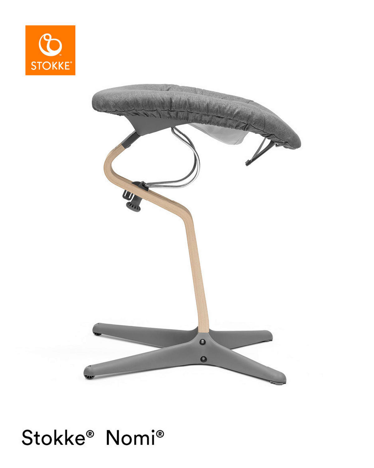 HOCHSTUHLLIEGE NOMI  - Blau/Grau, Trend, Kunststoff/Textil (40/40/65cm) - Stokke