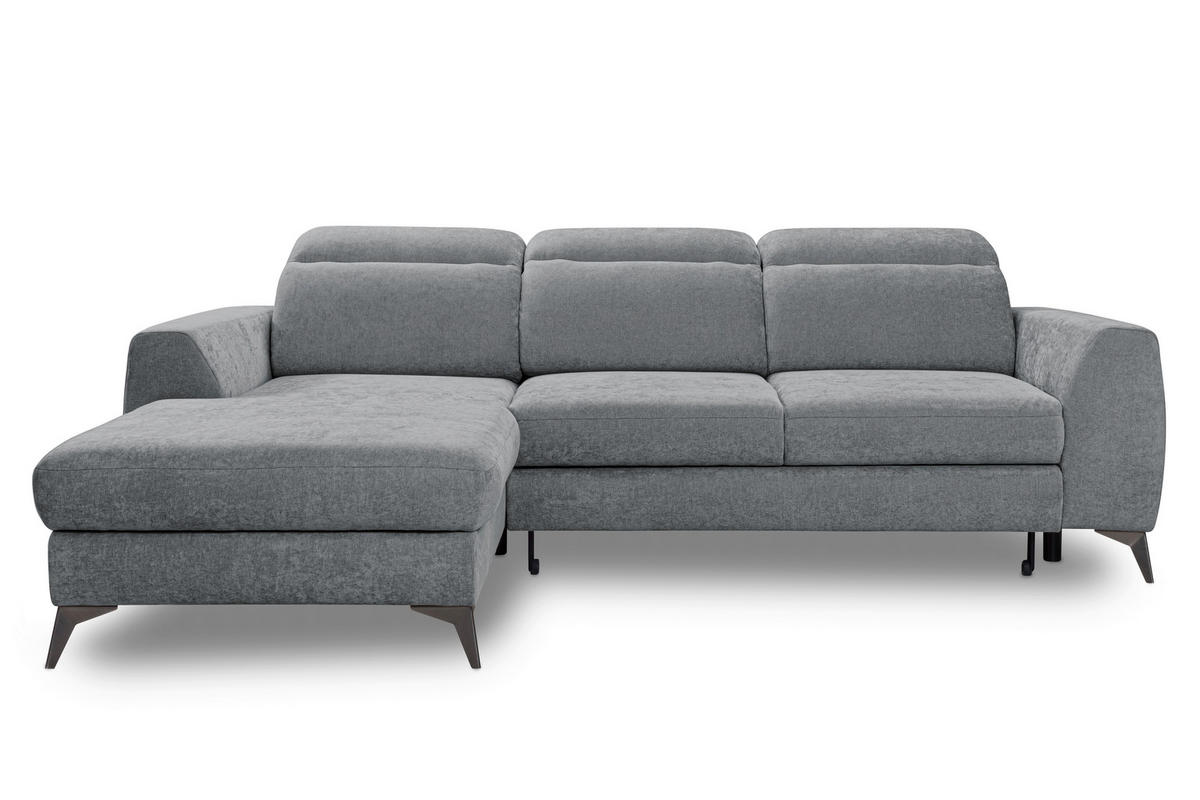 ROHOVÁ SEDAČKA, textil, antracitová - černá/antracitová, Basics, kov/textil (191/264cm) - Livetastic