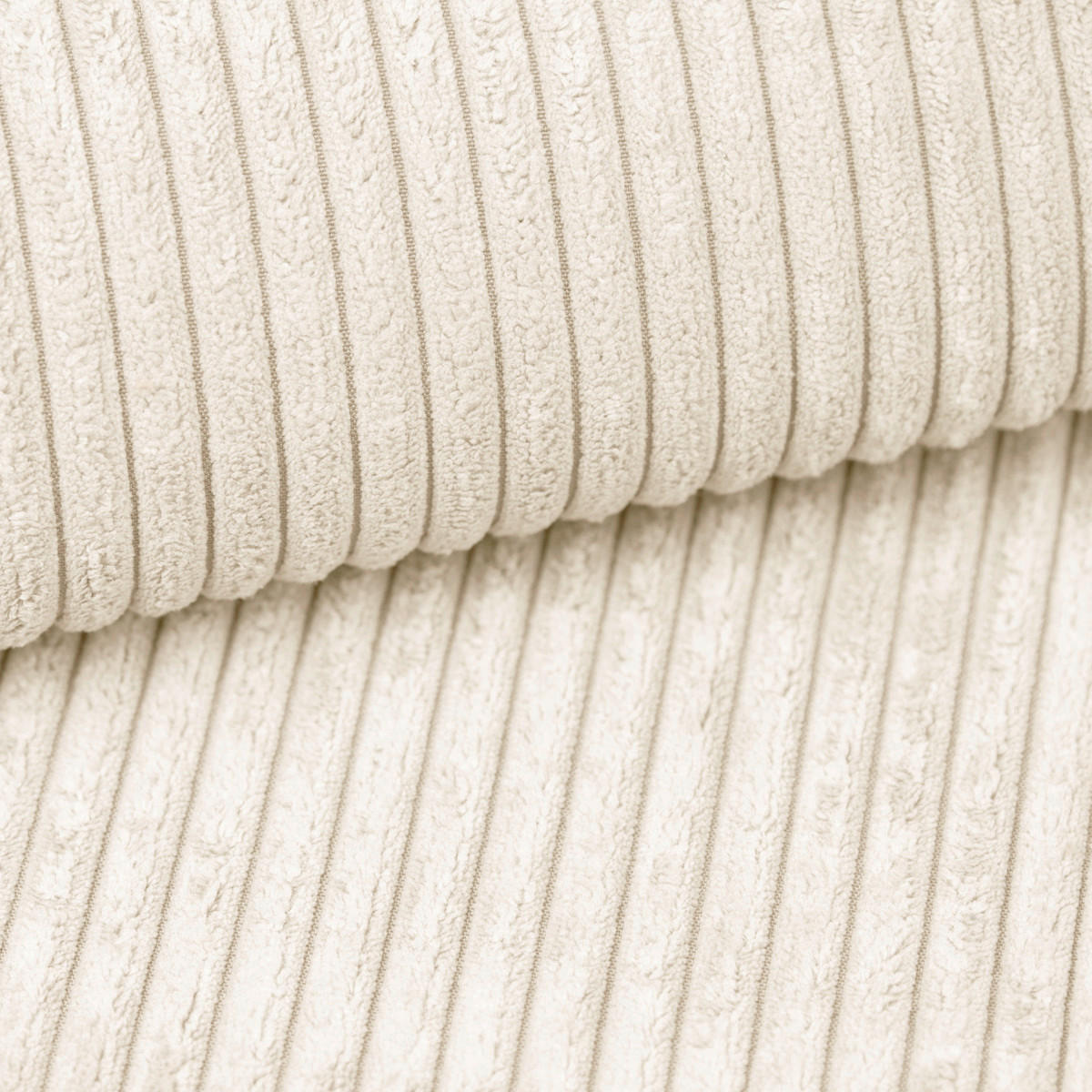 ECKSOFA in Cord Creme  - Creme/Schwarz, Design, Kunststoff/Textil (250/151cm) - MID.YOU