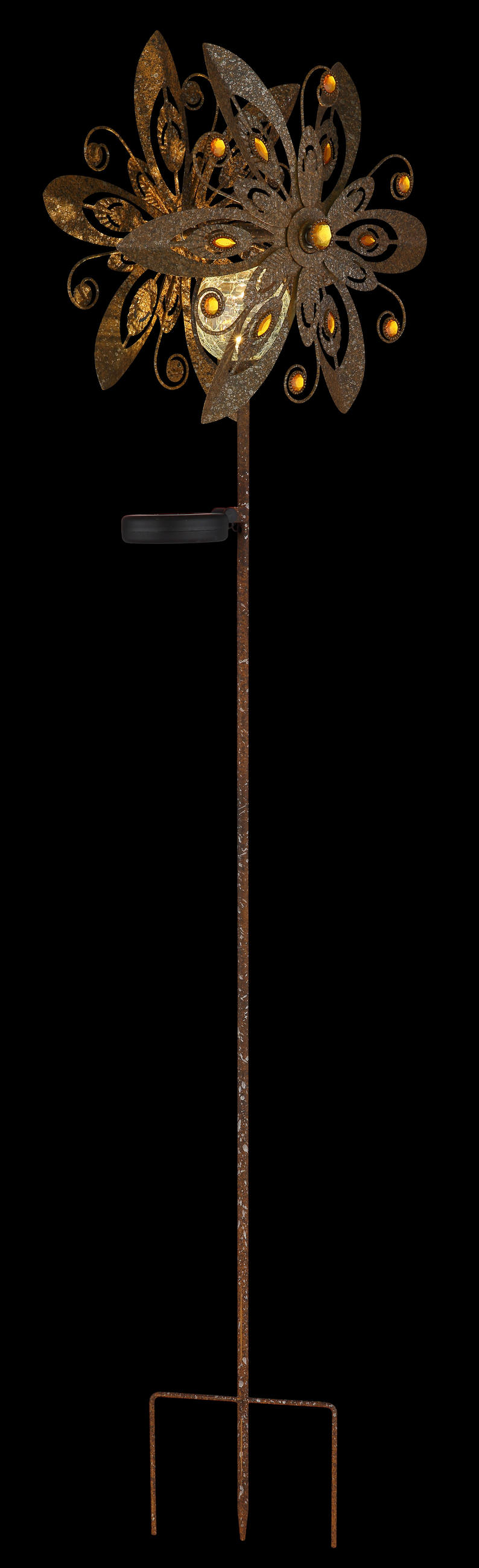 SOLÁRNÍ SVÍTIDLO 32/17,5/124 cm - rezavá/čiré, Design, kov/sklo (32/17,5/124cm) - Globo