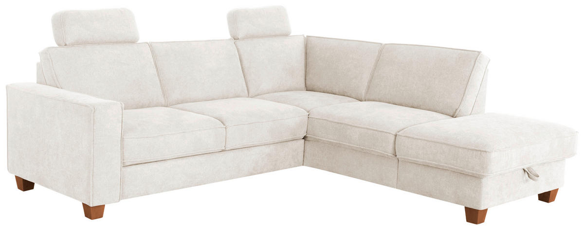 ECKSOFA in Flachgewebe Creme  - Eichefarben/Creme, Konventionell, Holz/Textil (236/213cm) - Sit & More