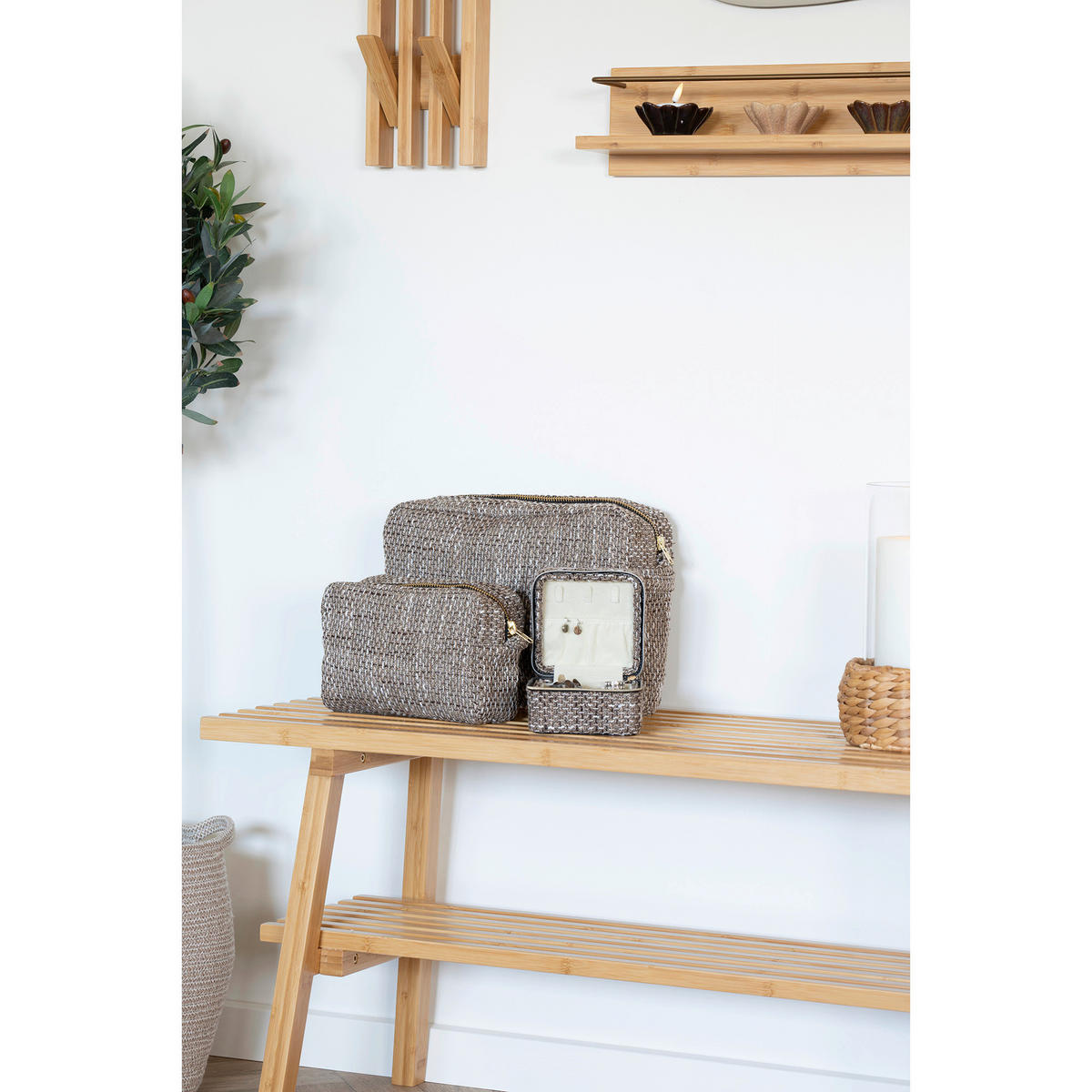 KOSMETIKTASCHENSET  - Braun, Design, Kunststoff