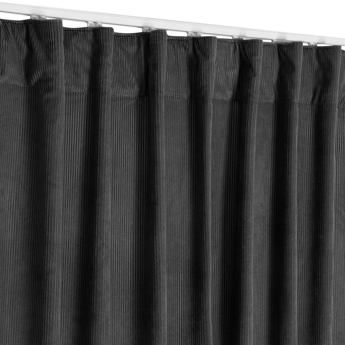 FERTIGVORHANG blickdicht  - Anthrazit, Basics, Textil (140/240cm)