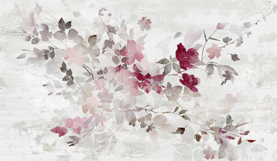 ÖLGEMÄLDE Blumen Grau, Lila, Weiß 120/70 cm  - Lila/Weiß, ROMANTIK / LANDHAUS, Holz/Textil (120/70cm) - Monee