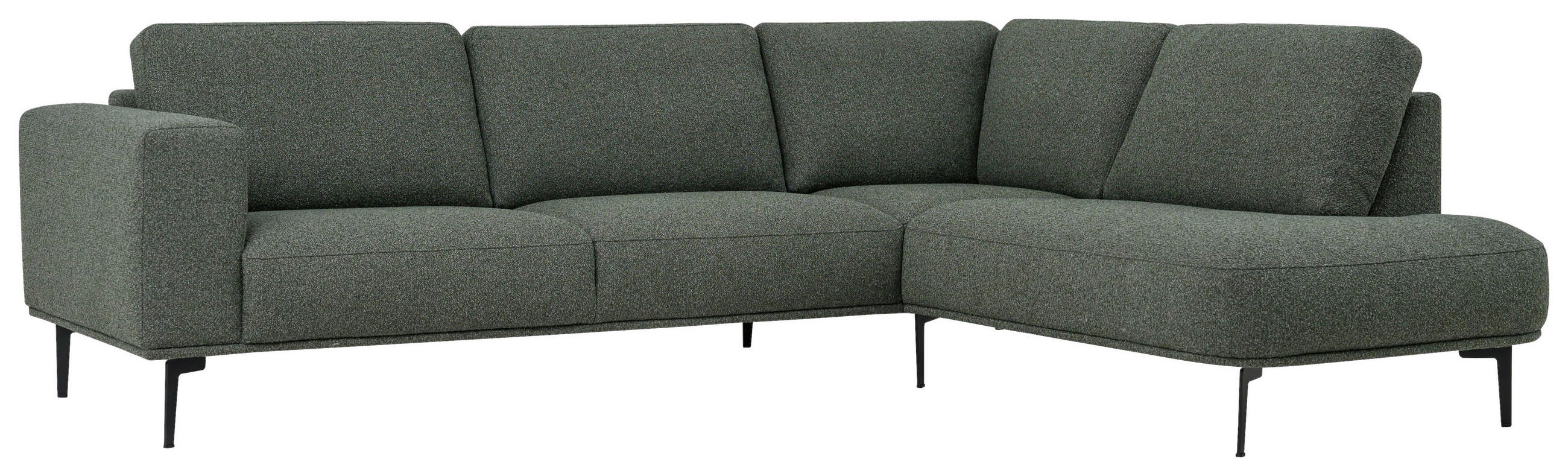 SOFFA i chenille grön  - grön/svart, Klassisk, metall/trä (397/213cm) - Novel