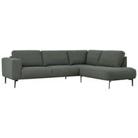 SOFFA i chenille grön  - grön/svart, Klassisk, metall/trä (397/213cm) - Novel