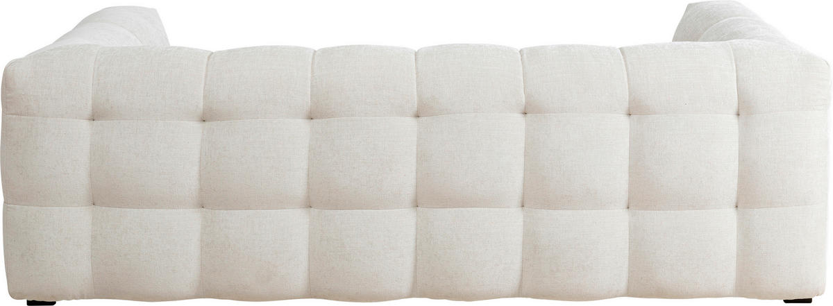 3-SITZER-SOFA  in Chenille Weiß  - Schwarz/Weiß, Design, Holz/Textil (240/70/107cm) - Kare-Design