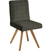 STUHL  in Flachgewebe Holz, Textil  - Eichefarben/Grün, Design, Holz/Textil (46/94/58cm) - Dieter Knoll