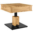 COUCHTISCH in Metall, Holzwerkstoff 70/70/46,5-66 cm  - Eichefarben/Schwarz, Design, Holzwerkstoff/Metall (70/70/46,5-66cm) - Carryhome