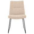 STUHL - Creme/Schwarz, Design, Textil/Metall (50/90/68cm) - Valnatura