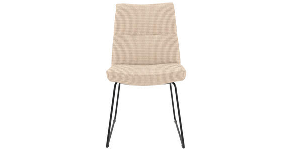 STUHL - Creme/Schwarz, Design, Textil/Metall (50/90/68cm) - Valnatura
