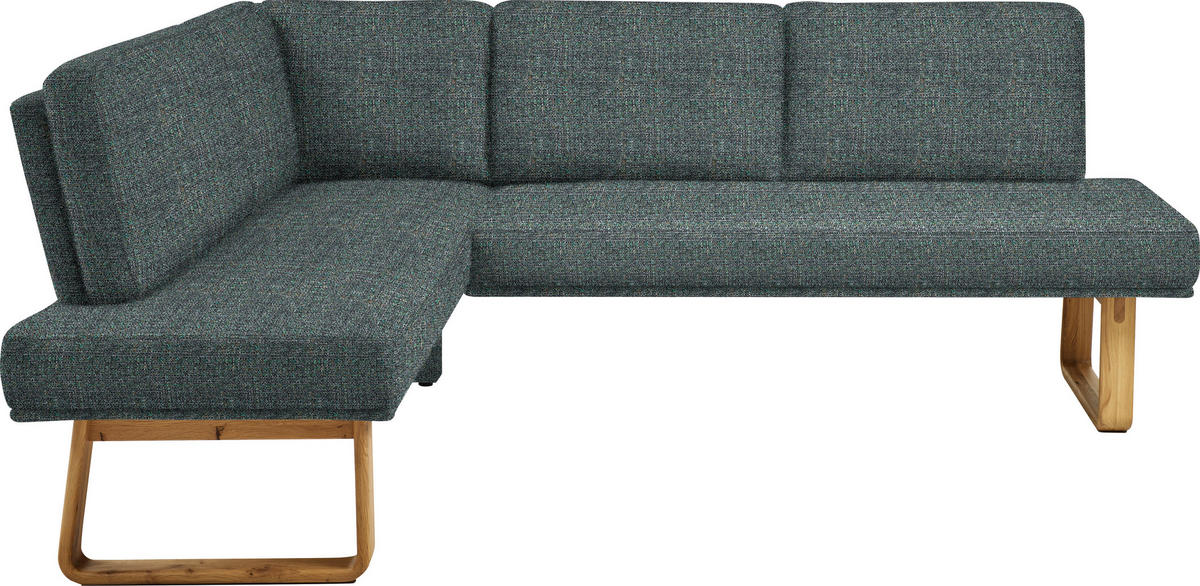 ECKBANK 174/240 cm  in Türkis, Eichefarben  - Türkis/Eichefarben, Design, Holz/Textil (174/240cm) - Dieter Knoll