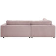 ECKSOFA in Cord Rosa  - Schwarz/Rosa, Design, Kunststoff/Textil (224/265cm) - Hom`in