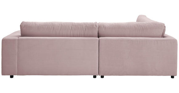 ECKSOFA Rosa Cord  - Schwarz/Rosa, Design, Kunststoff/Textil (224/265cm) - Hom`in