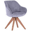 ARMLEHNSTUHL  in Cord  - Eichefarben/Hellgrau, LIFESTYLE, Holz/Textil (60/83/65cm) - home24