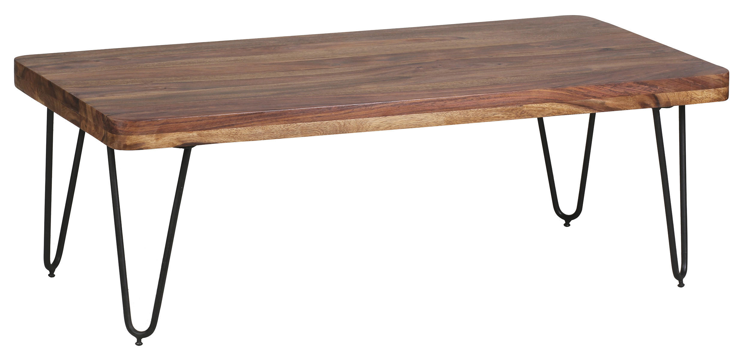 COUCHTISCH Sheesham massiv 115/60/40 cm rechteckig Sheeshamfarben  - Sheeshamfarben/Schwarz, Design, Holz/Metall (115/60/40cm) - MID.YOU