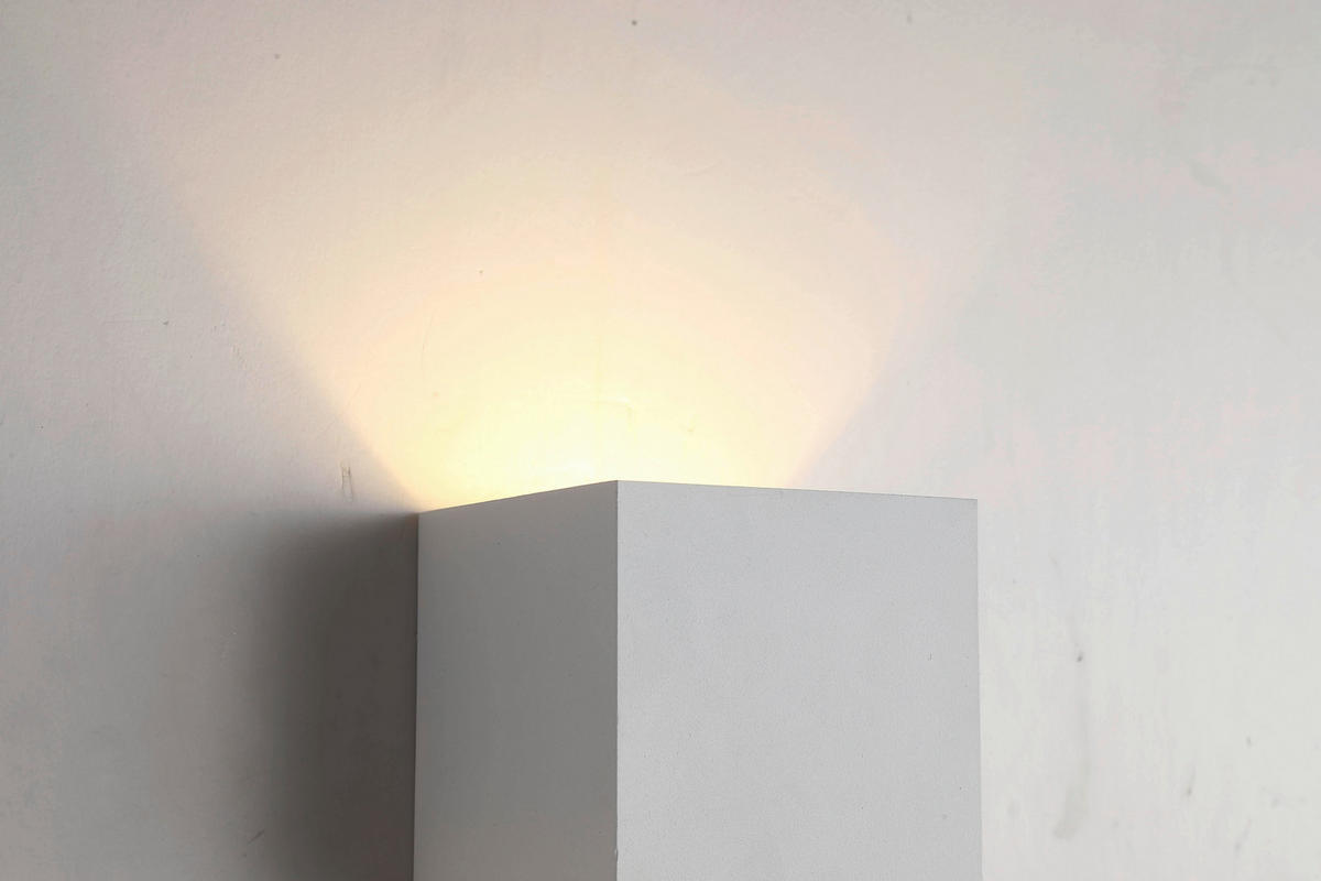 WANDLEUCHTE Newton 9,7/9,7 cm  - Weiß, Design, Metall (9,7/9,7cm)