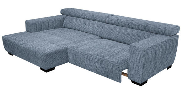 ECKSOFA in Webstoff Blau  182/279 cm  - Blau/Schwarz, KONVENTIONELL, Textil/Metall (182/279cm) - Hom`in