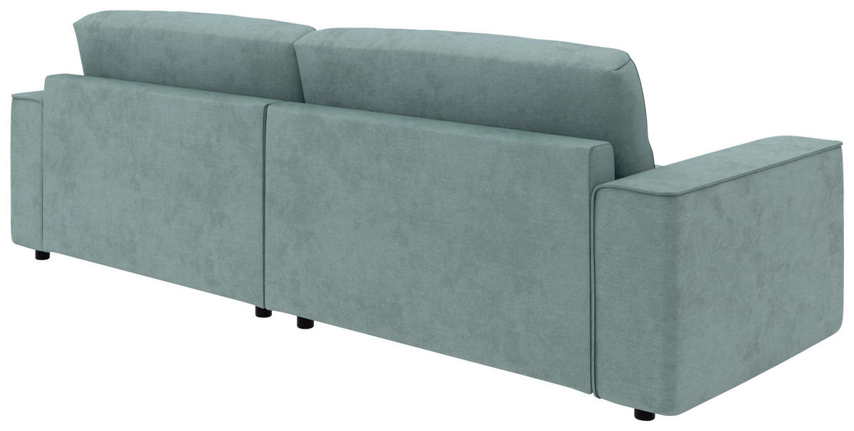 ECKSOFA in Struktur Mintgrau  - Mintgrau/Schwarz, Modern, Kunststoff/Textil (265/164cm) - Trendmanufaktur