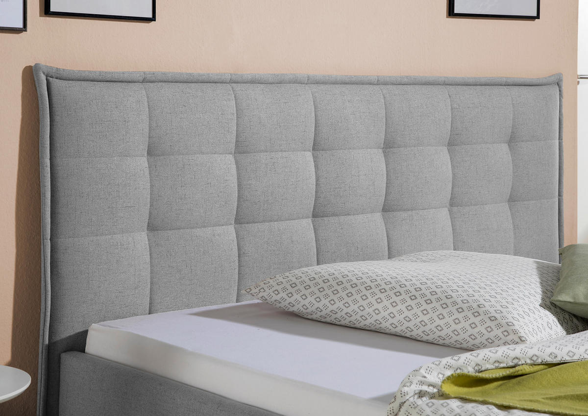 POLSTERBETT 200/200 cm,  in Hellgrau,  - Hellgrau/Naturfarben, MODERN, Holz/Textil (200/200cm) - Livetastic