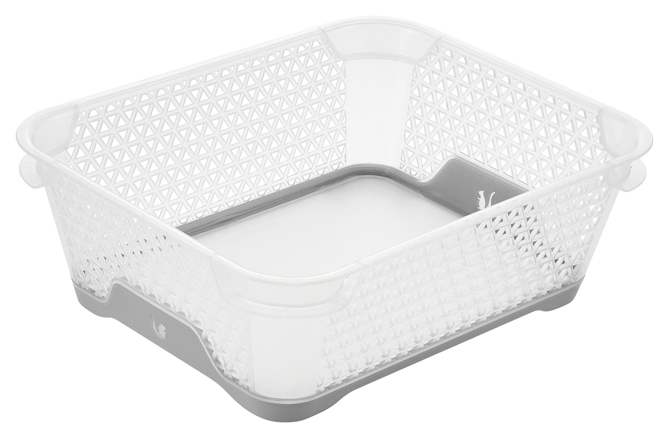 KOŠÍK NA DROBNOSTI, plast - šedá/bílá, Basics, plast (20/16/7cm)