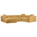 WOHNLANDSCHAFT  in Chenille Senfgelb  - Senfgelb/Schwarz, MODERN, Kunststoff/Textil (178/356/225cm) - Carryhome