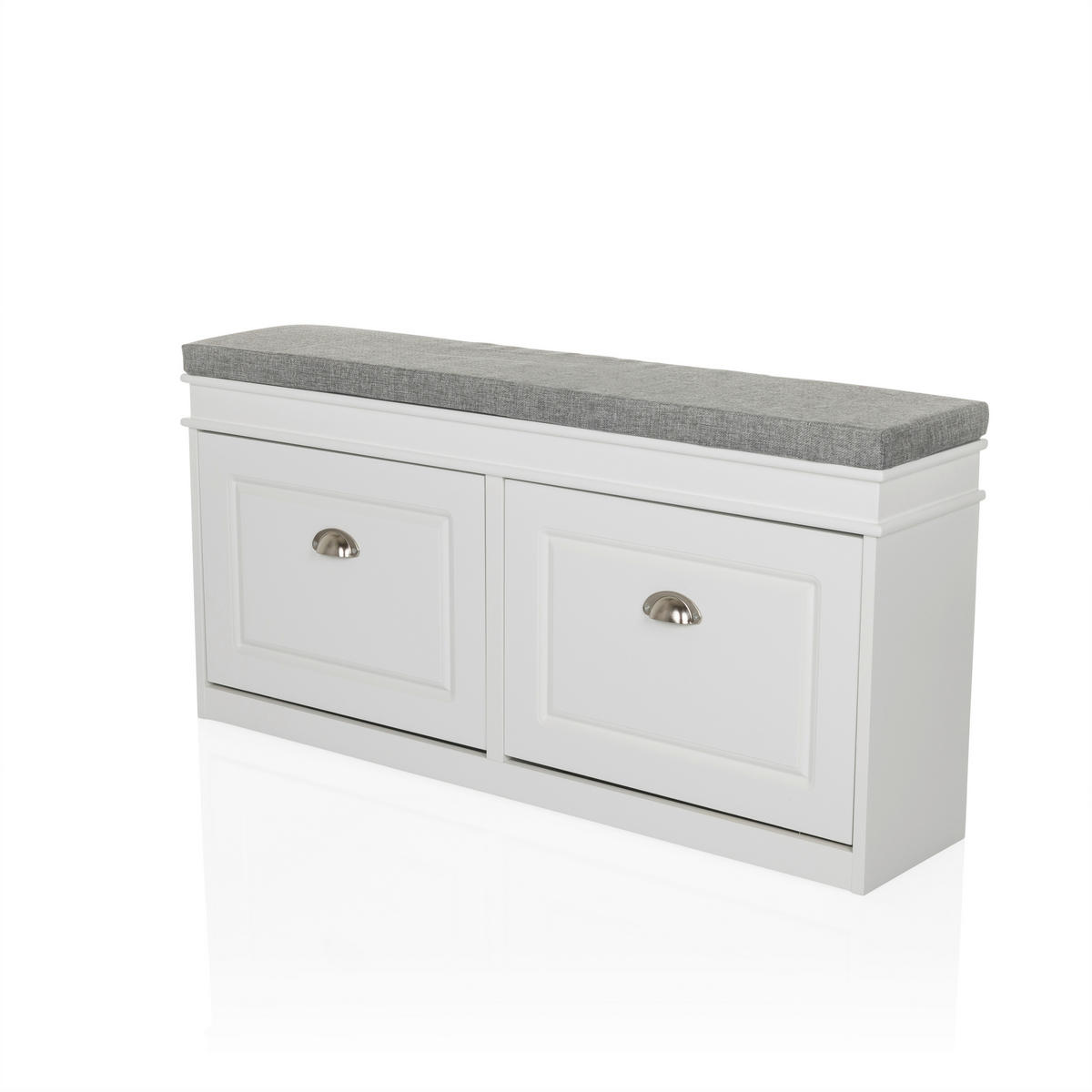 SKOSKÅP  i 104/52/24 cm  - vit/silver, Modern, metall/trämaterial (104/52/24cm) - MID.YOU