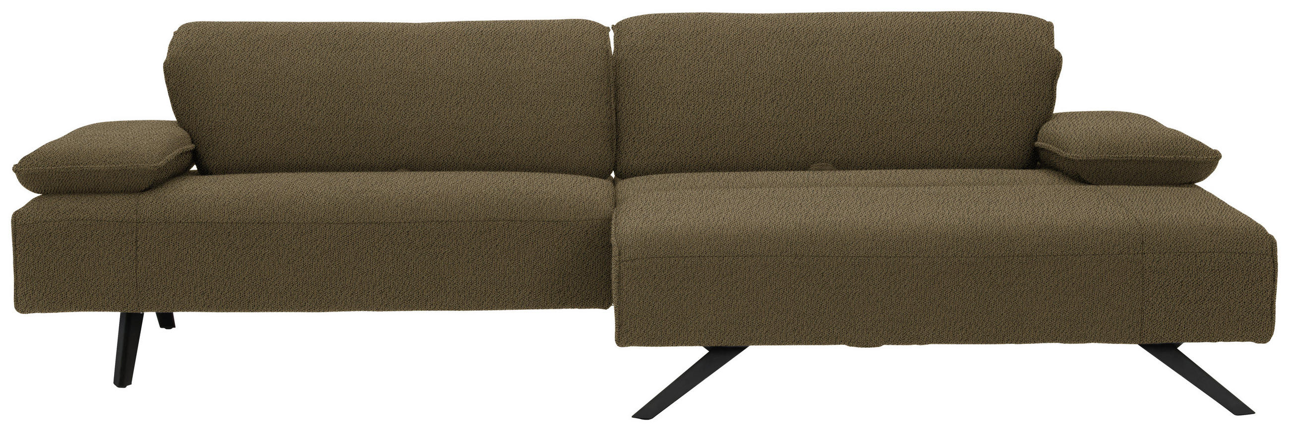 ECKSOFA in Flachgewebe Dunkelgrün  - Dunkelgrün/Anthrazit, Design, Textil/Metall (280/165cm) - Johann Jakob