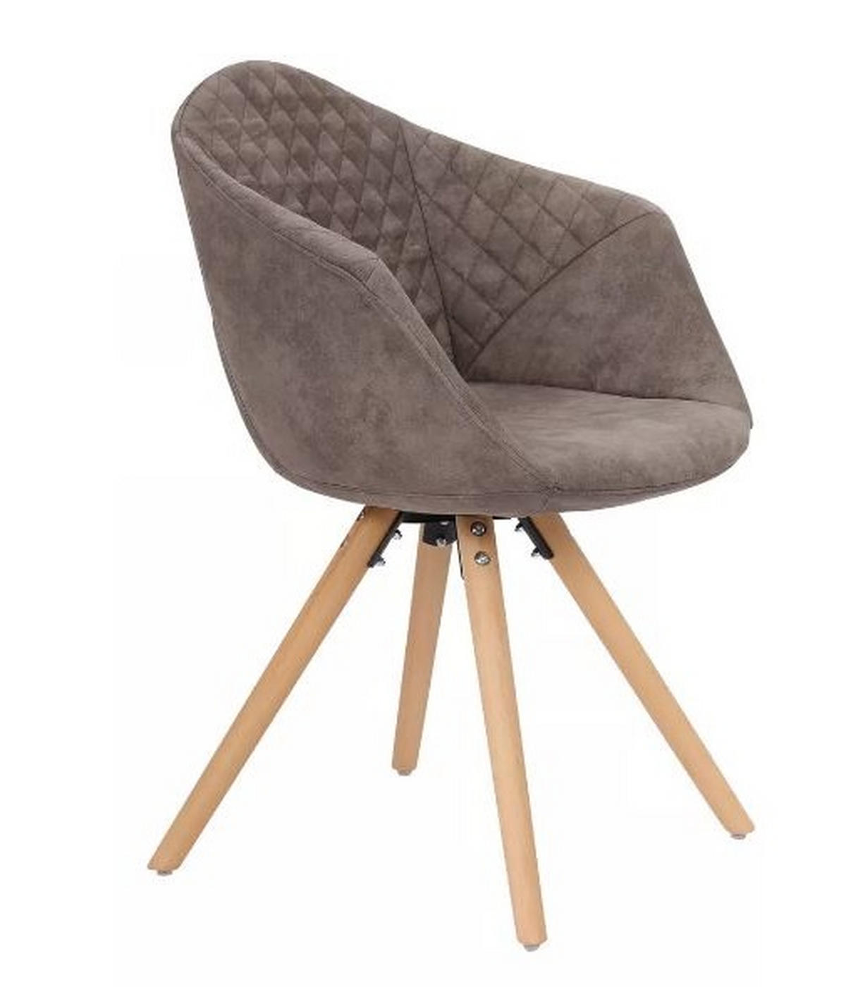 SADA ŽIDLÍ S PODRUČKAMI 2 kusy - šedá/hnědá, Design, dřevo/textil (59/82/55cm)