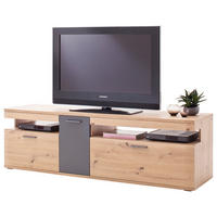 TV-ELEMENT Anthrazit, Eichefarben  - Eichefarben/Anthrazit, Design, Holzwerkstoff/Metall (180/55/50cm) - Livetastic