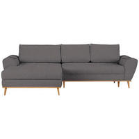 ECKSOFA in Webstoff Grau  - Eichefarben/Grau, Design, Holz/Textil (175/282cm) - Carryhome