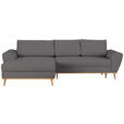 ECKSOFA in Webstoff Grau  - Eichefarben/Grau, Design, Holz/Textil (175/282cm) - Carryhome