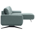 ECKSOFA in Webstoff Hellblau  - Schwarz/Hellblau, Design, Textil/Metall (320/172cm) - Valnatura